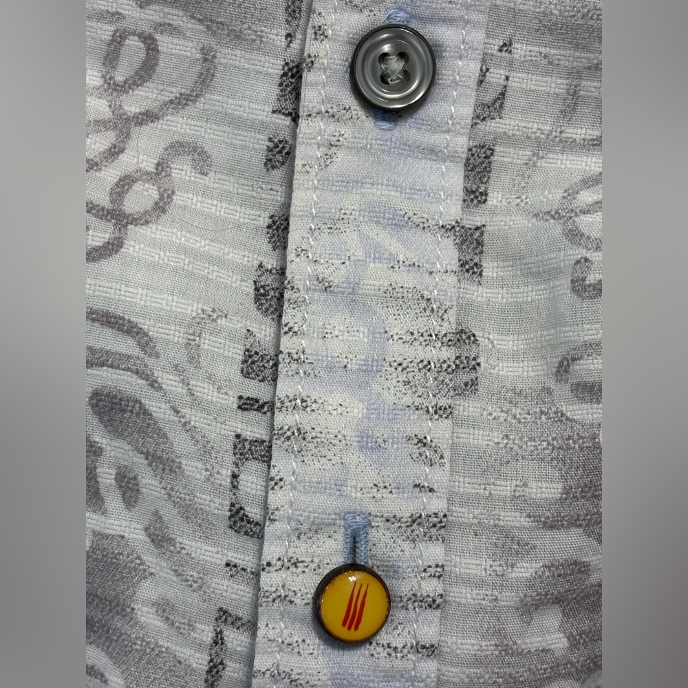 Robert Graham men’s Large button down gray white shirt artistic minimalist - Picture 9 of 13